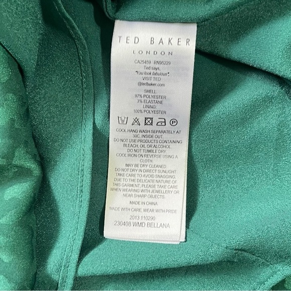 Ted Baker Green Bellana Leopard Dress sz 3 - Picture 6 of 16